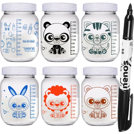Kit 24 vidros para armazenar leite materno